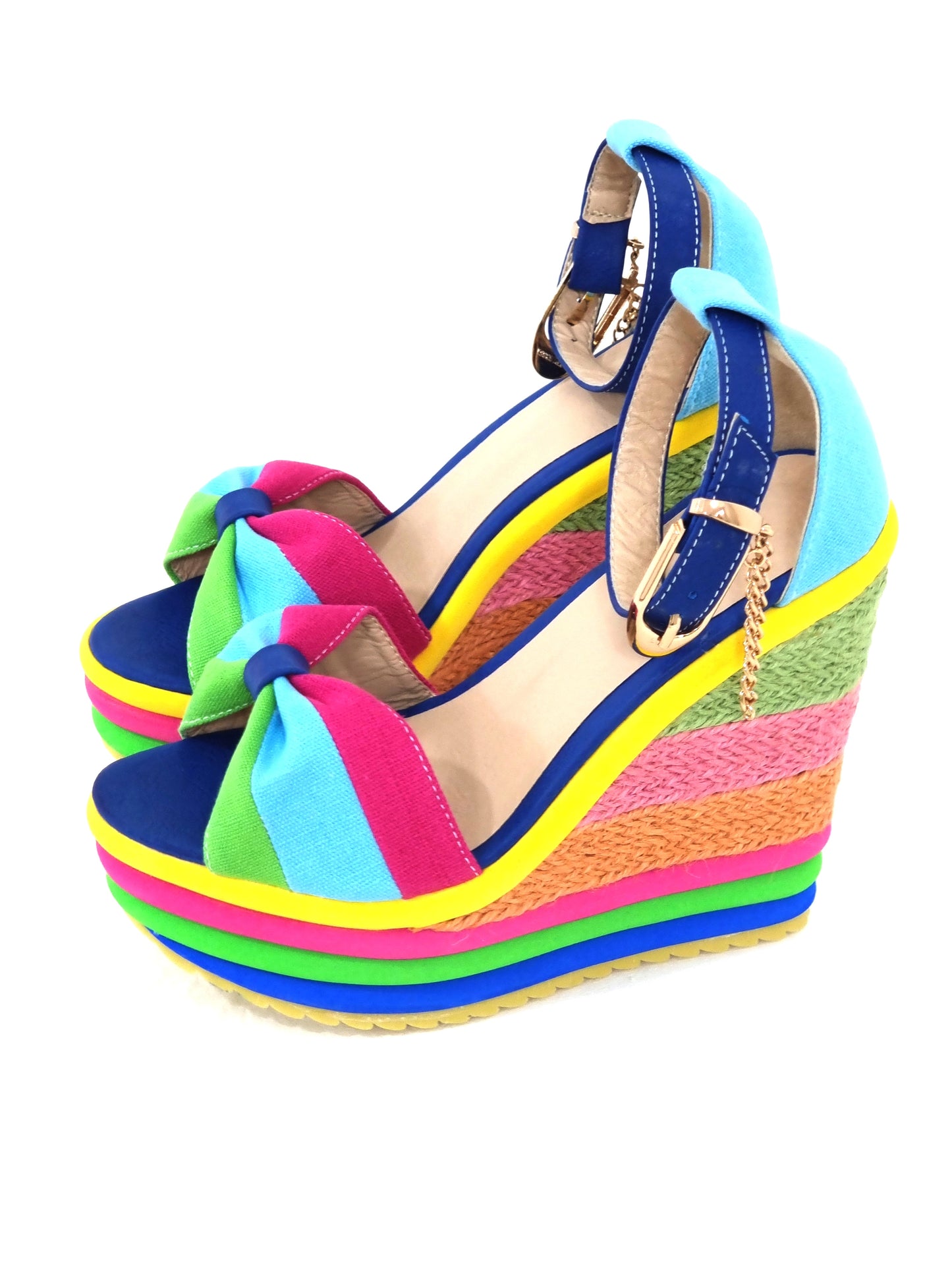 351 Wedge high heel platform open toe strap