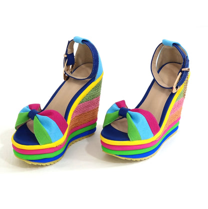 351 Wedge high heel platform open toe strap