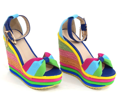 351 Wedge high heel platform open toe strap